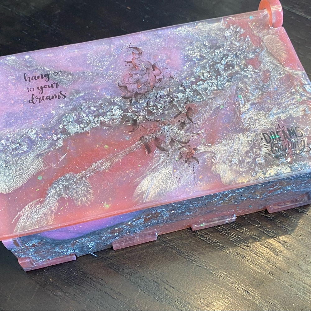 Dreams Jewelry Organizer Box - Pink and Silver
